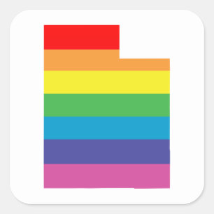 utah rainbow square sticker
