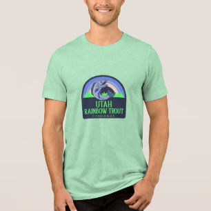 UTAH RAINBOW TROUT FISHERMAN Tri-Blend SHIRT