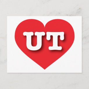 Utah Red Heart - I love UT Postcard