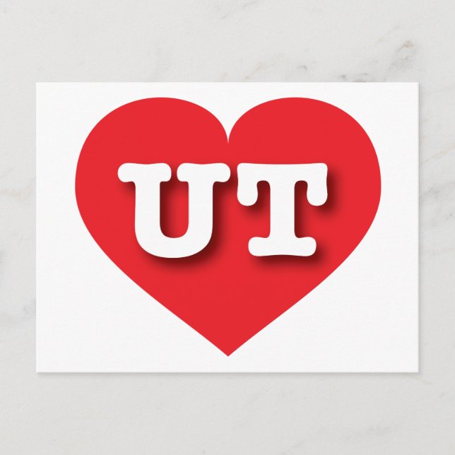 Utah Red Heart - I love UT Postcard (Front)