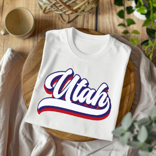 Utah Red White and Blue Vintage Script T-Shirt