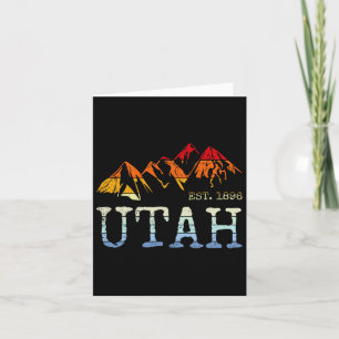 Utah Retro Sunset Vintage Mountain Home Est 1896 C Card