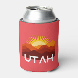 Utah Retro Vintage Desert Sunset Can Cooler