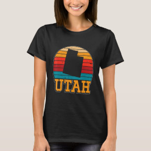 Utah Retro Vintage Sunset Us State Utah Silhouette T-Shirt