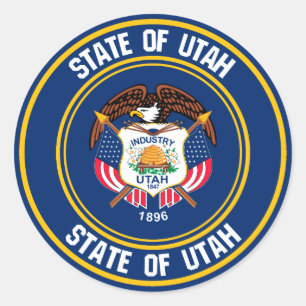 Utah Round Emblem Classic Round Sticker