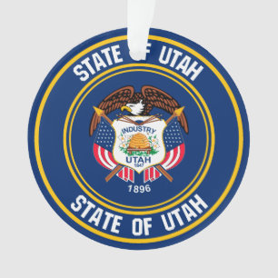 Utah Round Emblem Ornament