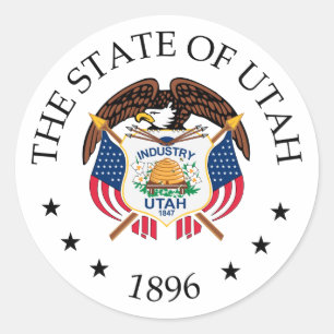 Utah sign classic round sticker