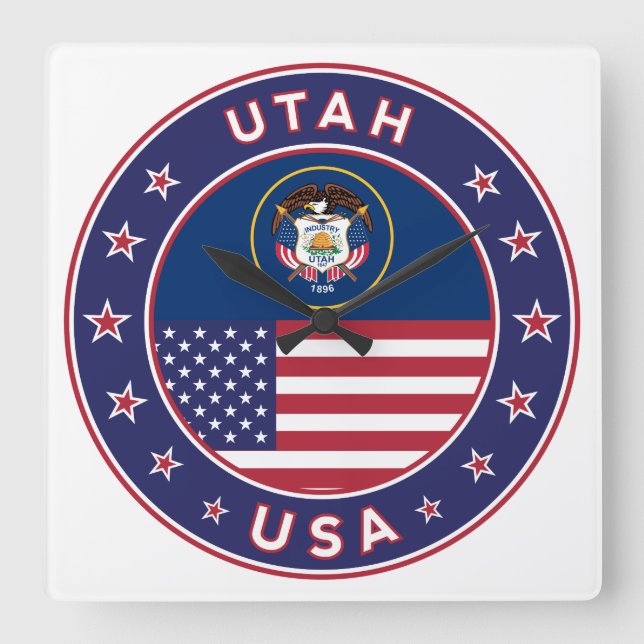Utah Square Wall Clock (Front)