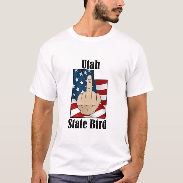 Utah state bird t-shirt middle finger (Front)