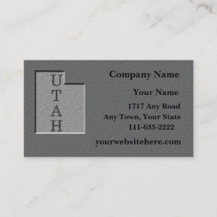 Utah State Business card carved stone look