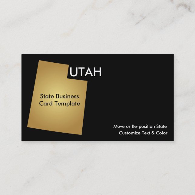 Utah State Business Card Metallic Gold (Front)