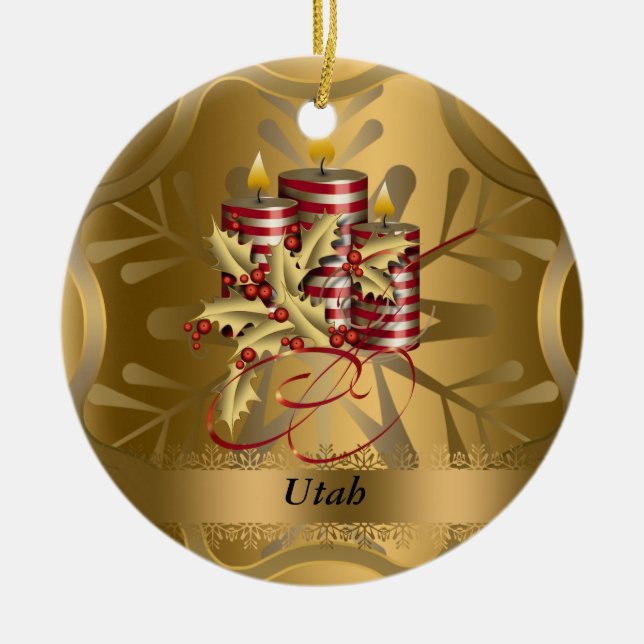 Utah State Christmas Ornament (Front)