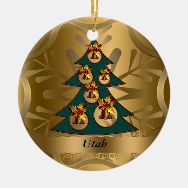 Utah State Christmas Ornament (Front)
