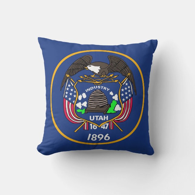 Utah State Flag American MoJo Pillow (Front)