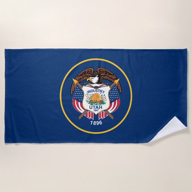 Utah State Flag Beach Towel (Front)