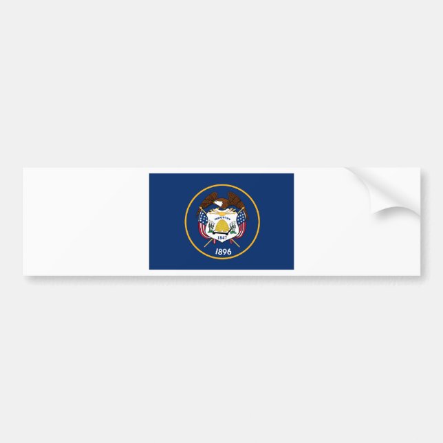 Utah State Flag Bumper Sticker (Front)