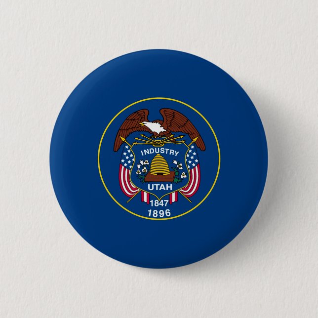 Utah State Flag Design 6 Cm Round Badge (Front)