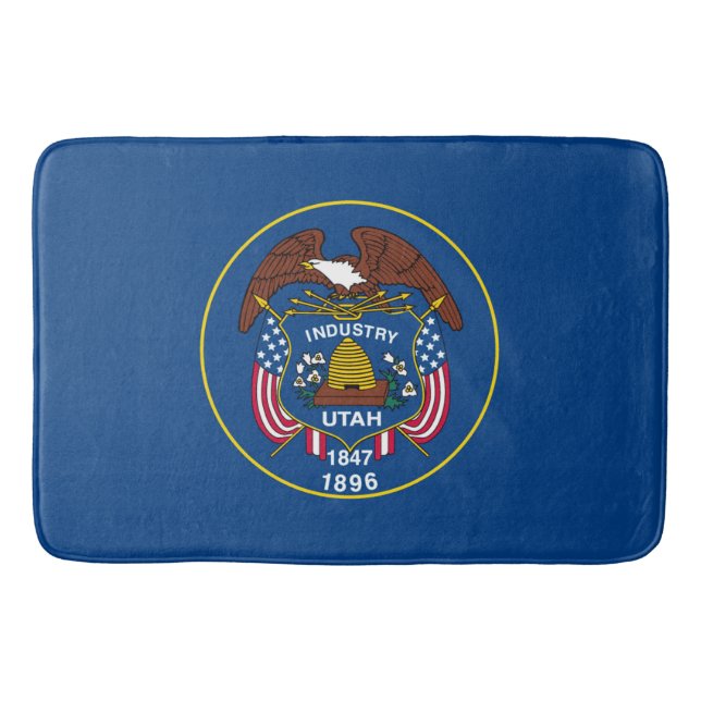 Utah State Flag Design Bath Mat (Front)