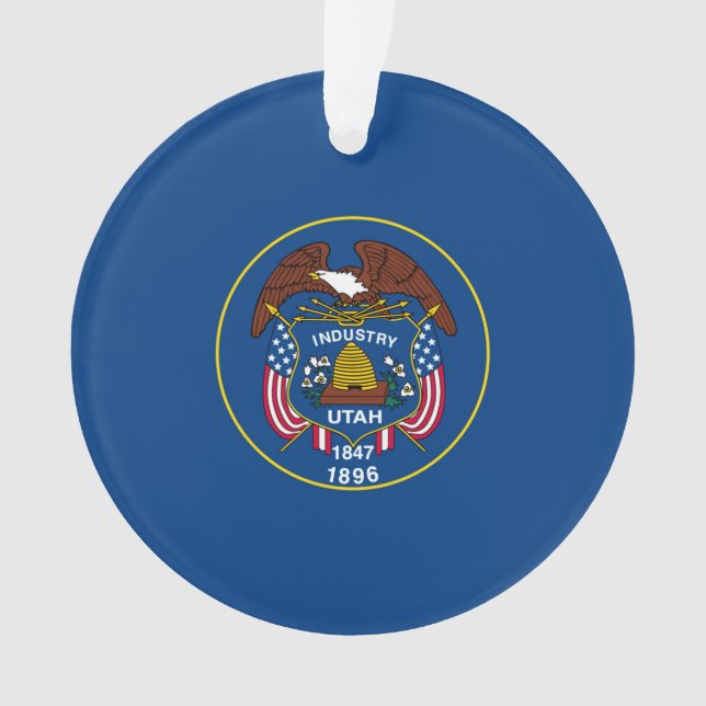 Utah State Flag Design Decor Ornament (Front)
