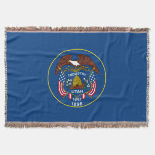 Utah State Flag Design Decor Throw Blanket