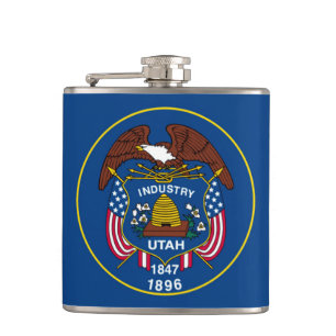 Utah State Flag Design Hip Flask
