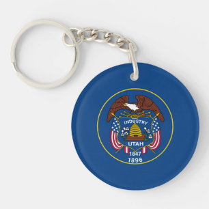Utah State Flag Design Key Ring