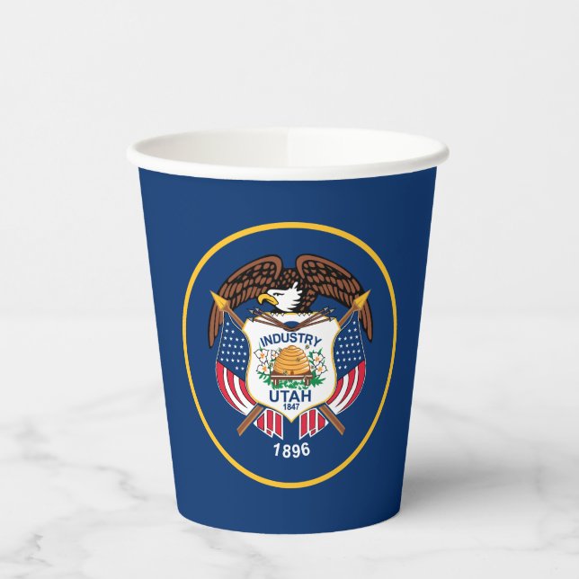 Utah State Flag Paper Cups (Left)