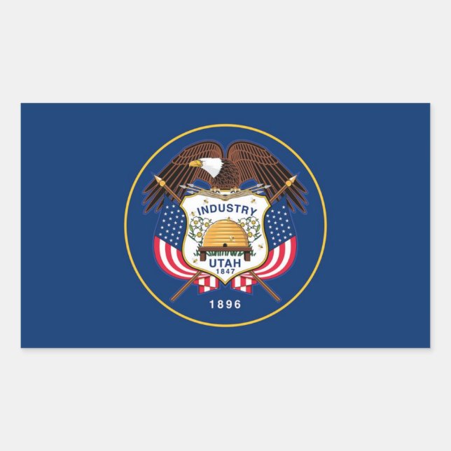 Utah State flag Rectangular Sticker (Front)