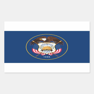 utah state flag united america republic symbol rectangular sticker