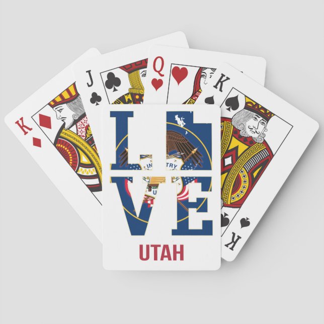 Utah state love USA Playing Cards (Back)