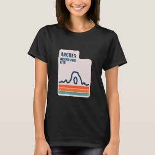 Utah State Map with Delicate Arch Arches National T-Shirt