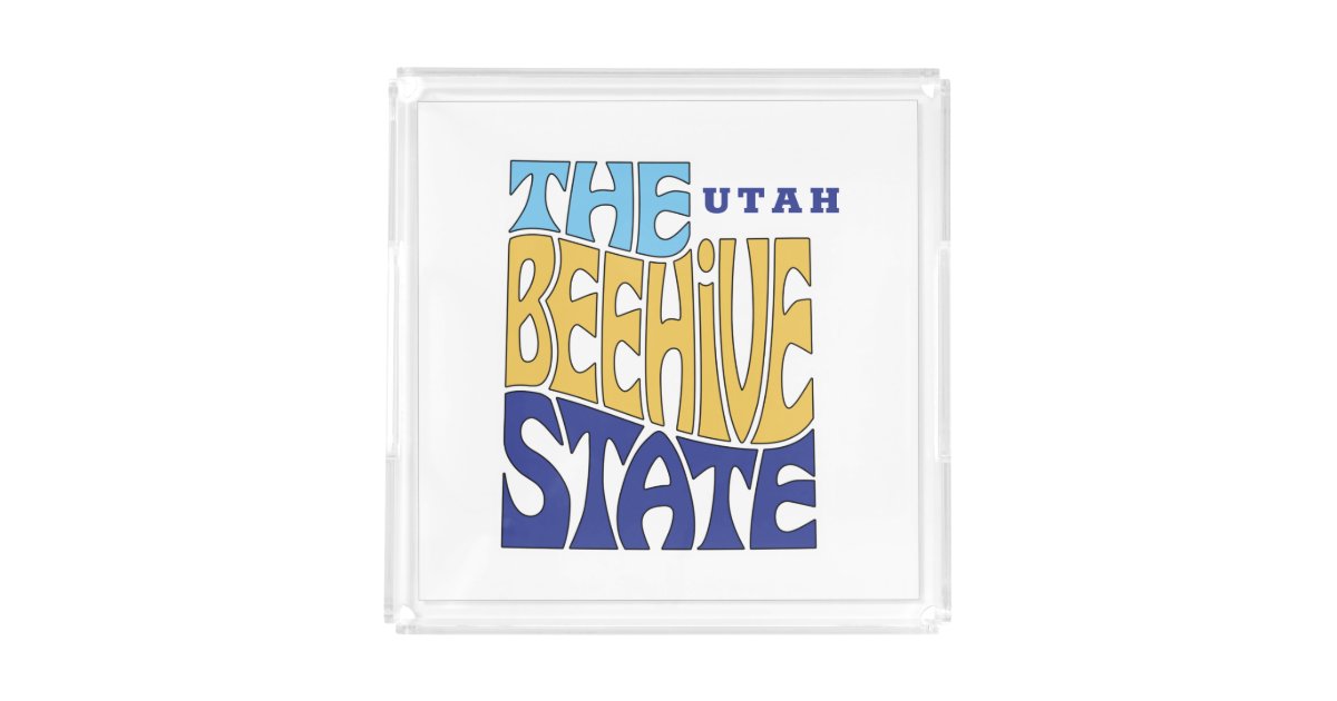Utah State Nickname Word Art Acrylic Tray Zazzle