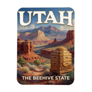 Utah State Pride 🏜️ Red Rock Desert Formations Magnet