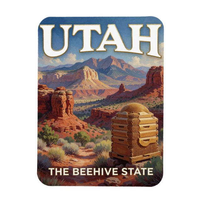 Utah State Pride 🏜️ Red Rock Desert Formations Magnet (Vertical)