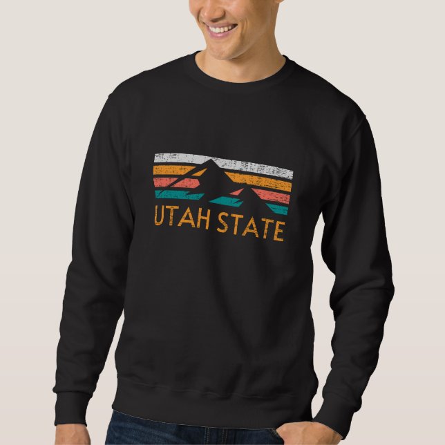 Utah State Retro Mountain Sweatshirt (Front)