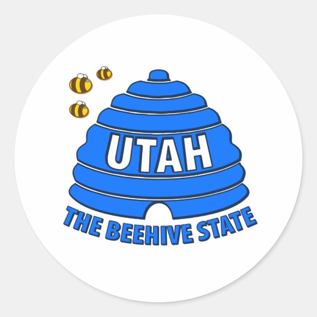 Utah: The Beehive State Classic Round Sticker (Front)