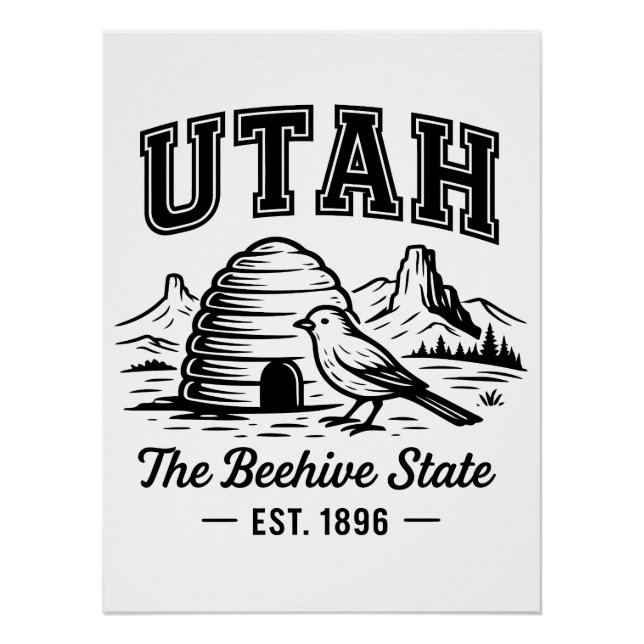 Utah The Beehive State Sign (Front)