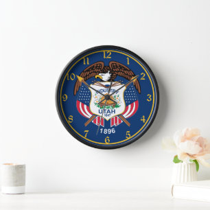 Utah: The Beehive State US Flag, Industry Clock