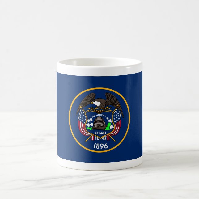 Utah: The Beehive State US Flag, Industry Coffee Mug (Center)