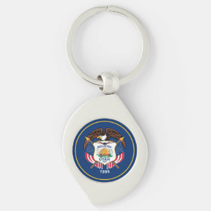 Utah: The Beehive State US Flag, Industry Key Ring