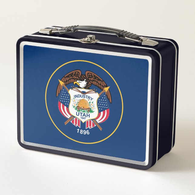 Utah: The Beehive State US Flag, Industry Metal Lunch Box (Front)