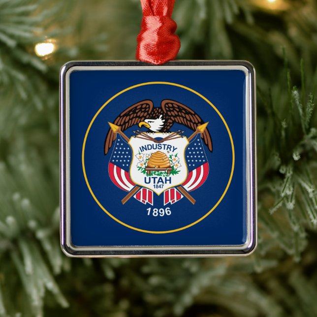 Utah: The Beehive State US Flag, Industry Metal Tree Decoration (Tree)