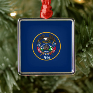 Utah: The Beehive State US Flag, Industry Metal Tree Decoration