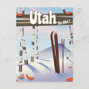 Utah to ski! postcard
