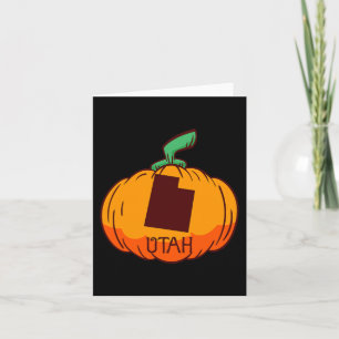 Utah US State Pumpkin Halloween Art Design Fall Se Card
