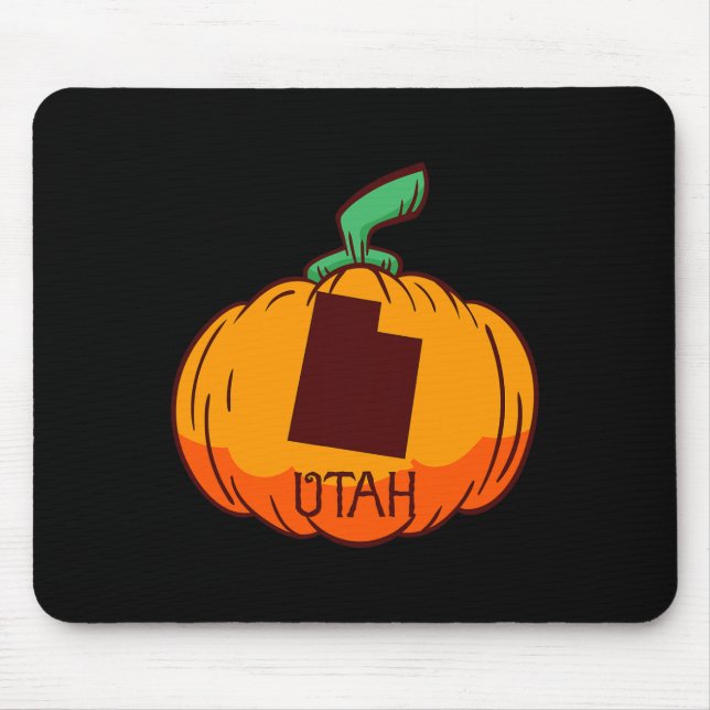Utah US State Pumpkin Halloween Art Design Fall Se Mouse Mat (Front)