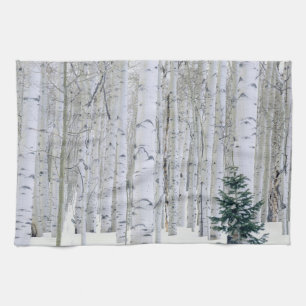 UTAH. USA. Aspen (Populus tremuloides) & Douglas Tea Towel