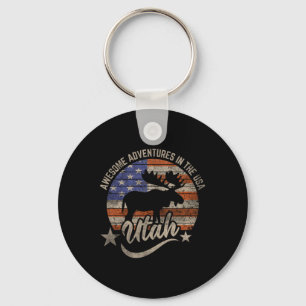 Utah Usa Flag Salt Lake City Hiking Camping Fishin Key Ring