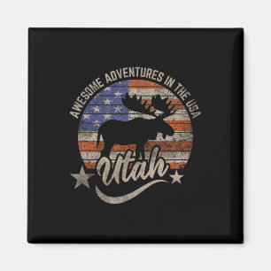 Utah Usa Flag Salt Lake City Hiking Camping Fishin Magnet
