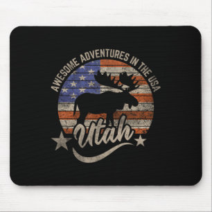 Utah Usa Flag Salt Lake City Hiking Camping Fishin Mouse Mat
